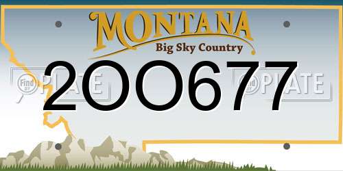 2OO677 Montana License Plate
