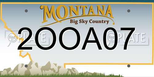 2OOA07 Montana License Plate