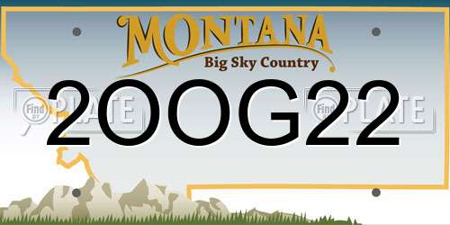 2OOG22 Montana License Plate