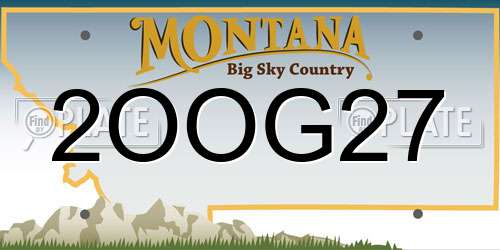 2OOG27 Montana License Plate