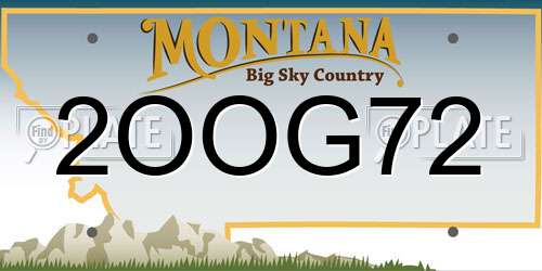 2OOG72 Montana License Plate