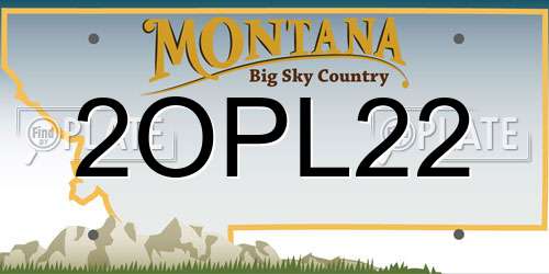 2OPL22 Montana License Plate