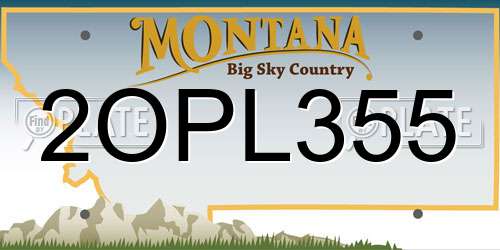 2OPL355 Montana License Plate