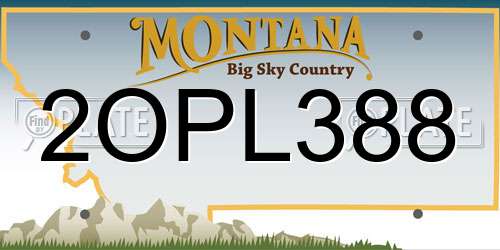 2OPL388 Montana License Plate