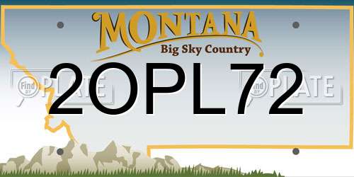 2OPL72 Montana License Plate