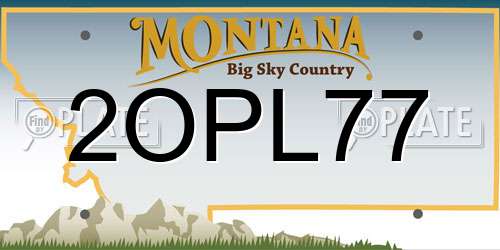 2OPL77 Montana License Plate
