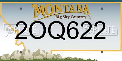 2OQ622 Montana License Plate