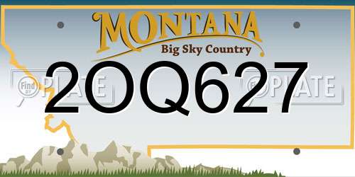 2OQ627 Montana License Plate