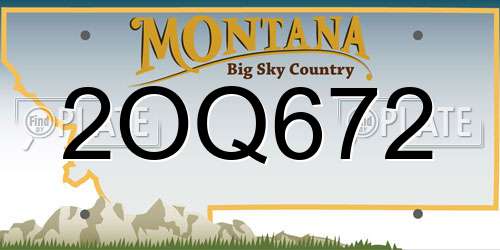 2OQ672 Montana License Plate