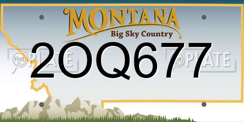 2OQ677 Montana License Plate