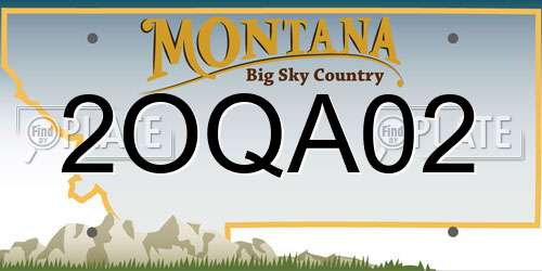 2OQA02 Montana License Plate