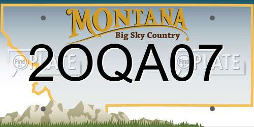 2OQA07 Montana License Plate