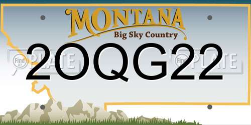 2OQG22 Montana License Plate