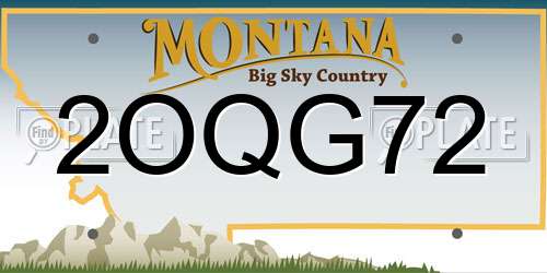 2OQG72 Montana License Plate