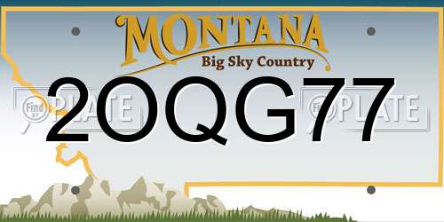 2OQG77 Montana License Plate