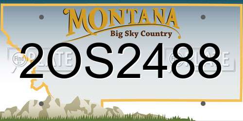 2OS2488 Montana License Plate