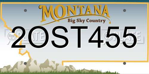 2OST455 Montana License Plate