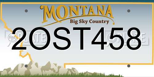 2OST458 Montana License Plate