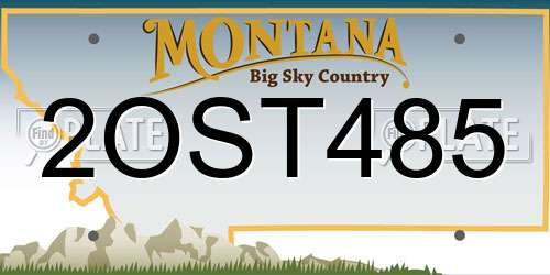 2OST485 Montana License Plate