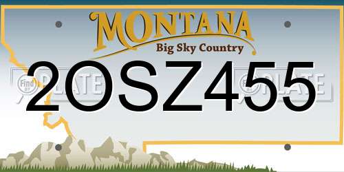 2OSZ455 Montana License Plate