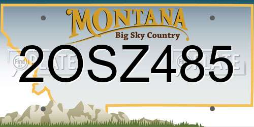 2OSZ485 Montana License Plate