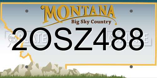 2OSZ488 Montana License Plate