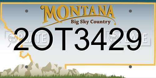 2OT3429 Montana License Plate