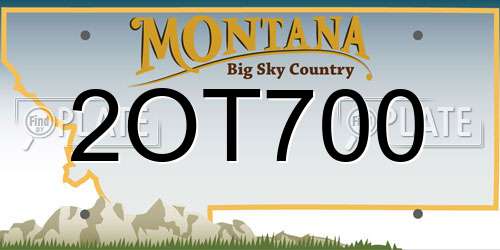 2OT700 Montana License Plate