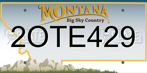 2OTE429 Montana License Plate
