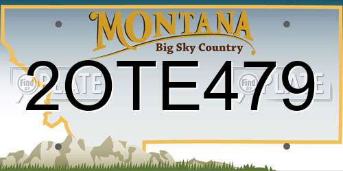 2OTE479 Montana License Plate