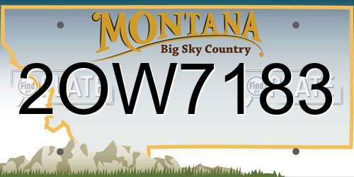 2OW7183 Montana License Plate