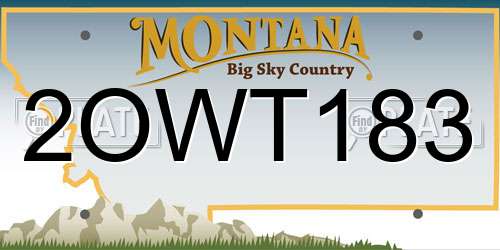 2OWT183 Montana License Plate