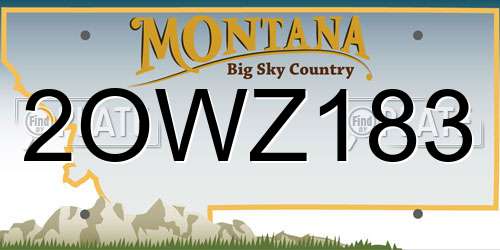 2OWZ183 Montana License Plate