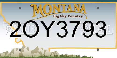 2OY3793 Montana License Plate