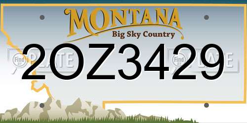 2OZ3429 Montana License Plate