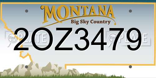 2OZ3479 Montana License Plate