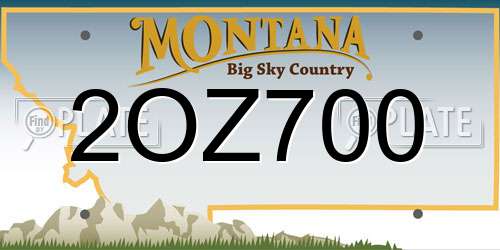 2OZ700 Montana License Plate
