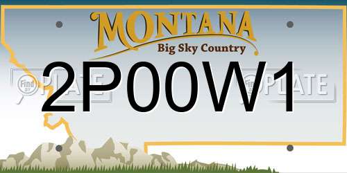2P00W1 Montana License Plate