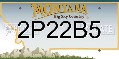 2P22B5 Montana License Plate