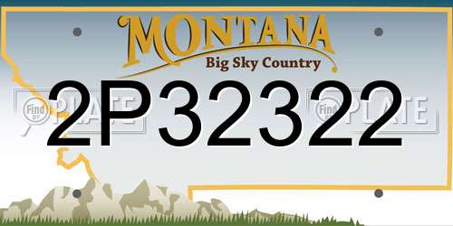 2P32322 Montana License Plate