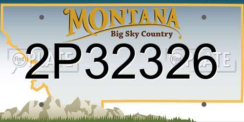 2P32326 Montana License Plate