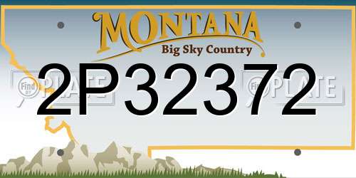 2P32372 Montana License Plate