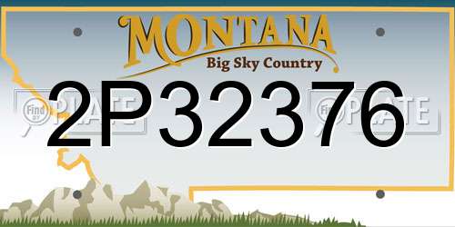 2P32376 Montana License Plate