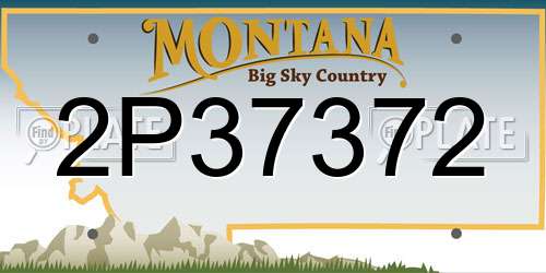 2P37372 Montana License Plate