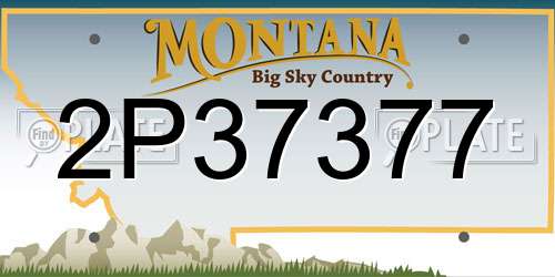 2P37377 Montana License Plate