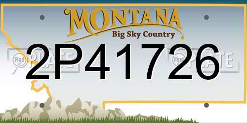 2P41726 Montana License Plate