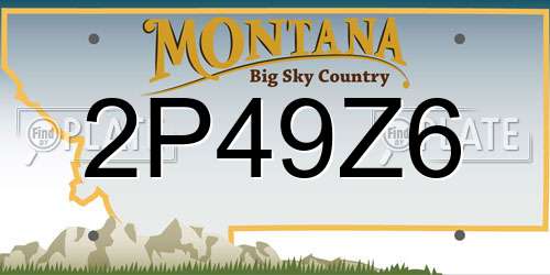 2P49Z6 Montana License Plate