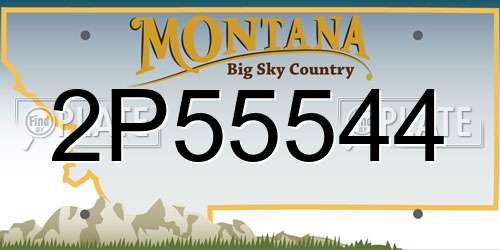 2P55544 Montana License Plate