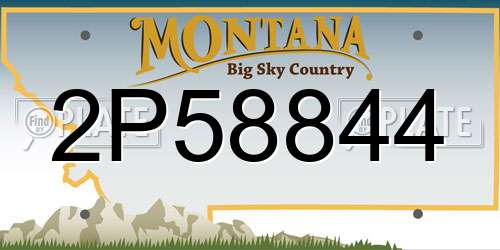 2P58844 Montana License Plate