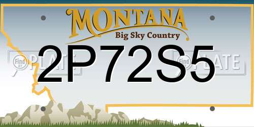 2P72S5 Montana License Plate